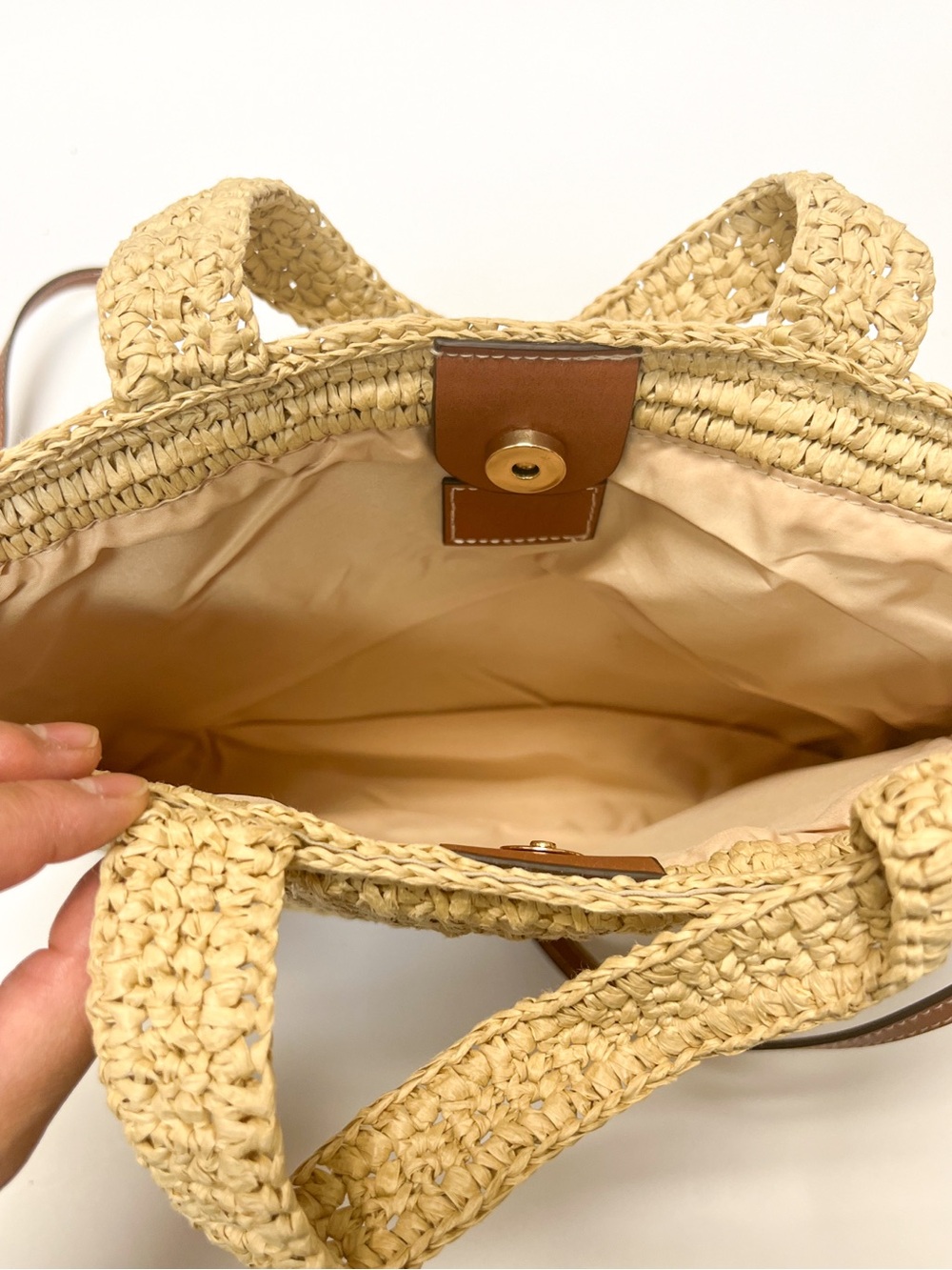 H&M Beige Woven Milano Crossbody Bag with Brown Strap - Picture 8 of 9